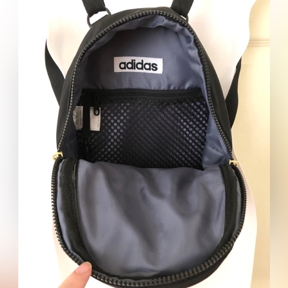 Adidas Mini Backpack Unisex Black/Gold - Picture 5 of 11